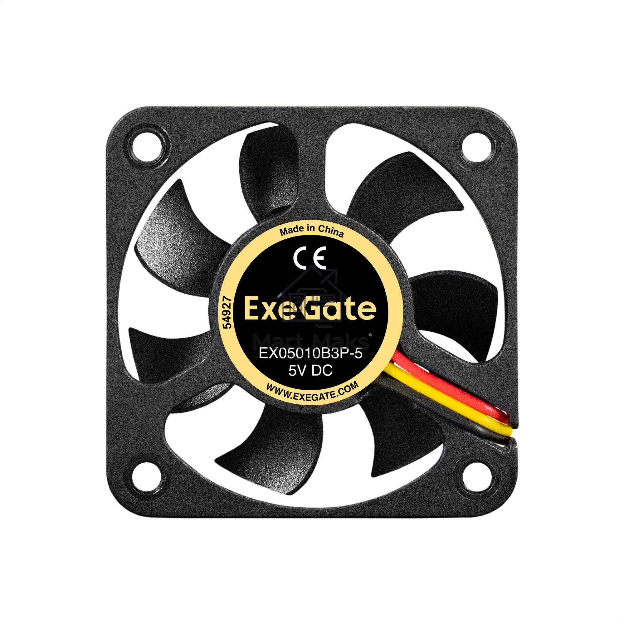 Вентилятор для корпуса ExeGate EX05010S3P-5 черный, 50 мм, 5500 об/мин, 33.5 дБ, 3 pin