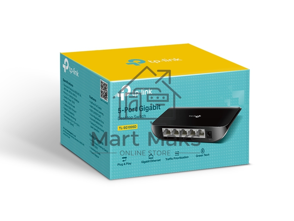Коммутатор TP-Link SMB TL-SG1005D Коммутатор 5-port Gigabit Switch, plastic case