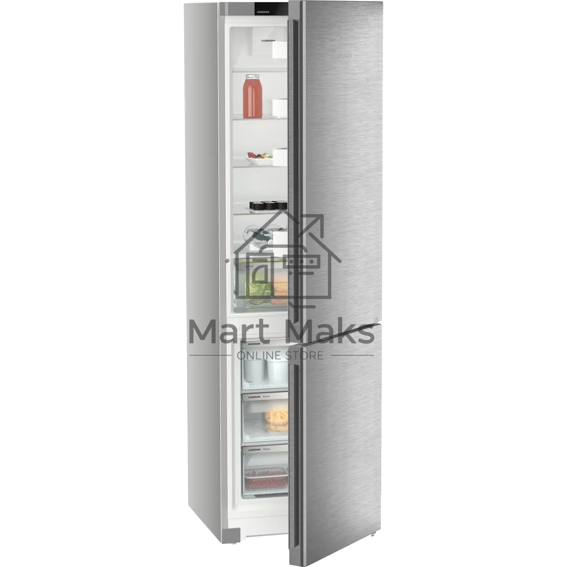 Холодильники Liebherr Pure CNsdc 5703-22 001 серебристый SmartSteel двухкамерный 266/94л морозилка снизу