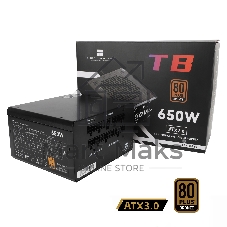 Блок питания Thermalright, 650W 80+ Bronze (ATX, 3.0, Full modular, 1x24(20+4)pin, 2xCPU 8(4+4)pin, 4xPCIe*2 8(6+2)pin, 3xSATA3, 3xMOLEX4pin, Active, 120x120мм, 150x140x86mm, APFC, черный)