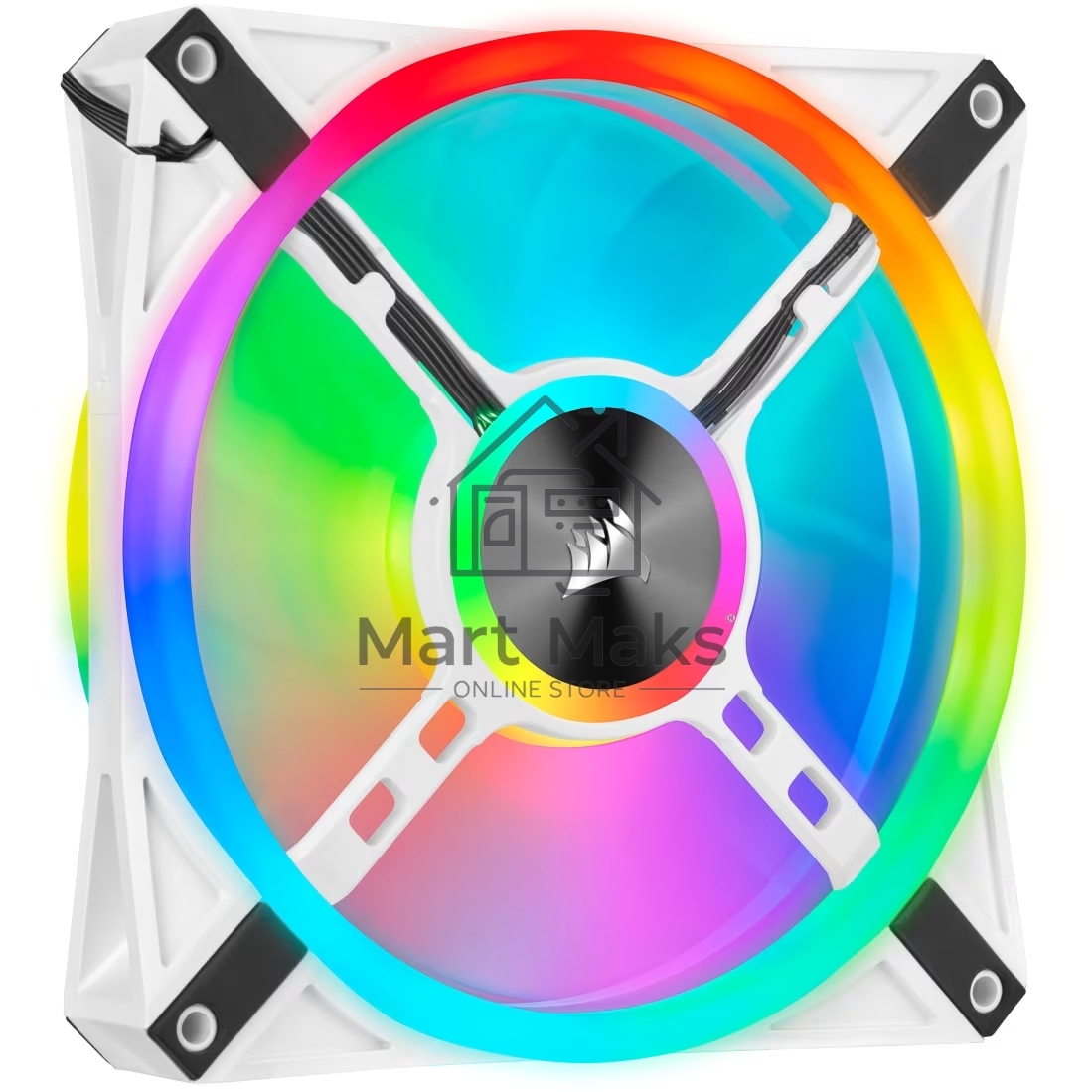 Комплект вентиляторов Corsair iCUE QL140 RGb CO-9050106-WW 140мм PWM белый Fan — Dual Fan Kit with Lighting Node CORE