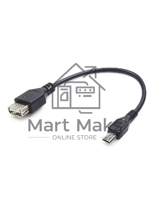Кабель USB2.0 OTG Cablexpert A-OTG-AFBM-03 USBAF/MicroBM, 0.15м, удлиненный разъем micro USB - 9мм, пакет