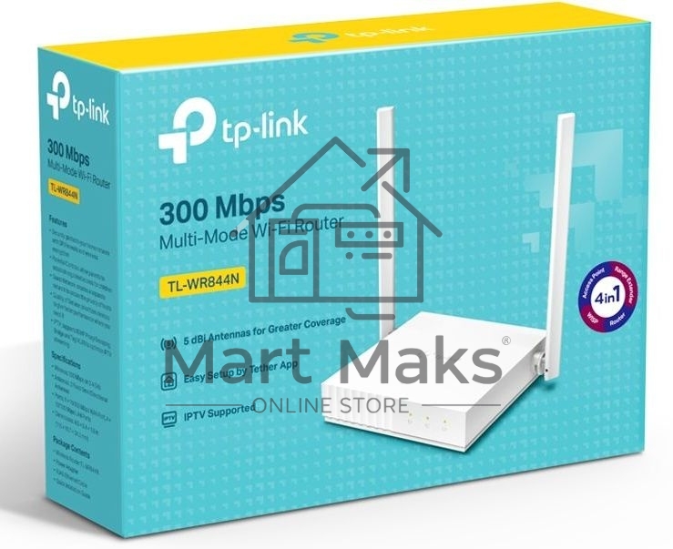 Роутер беспроводной TP-Link TL-WR844N N300 10/100BASE-TX белый
