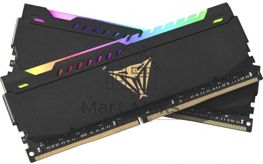 Оперативная память Patriot Viper Steel, DDR4, 32GB (2x16GB), 3200MHz, CL18, DIMM, с радиатором, RGB, черный