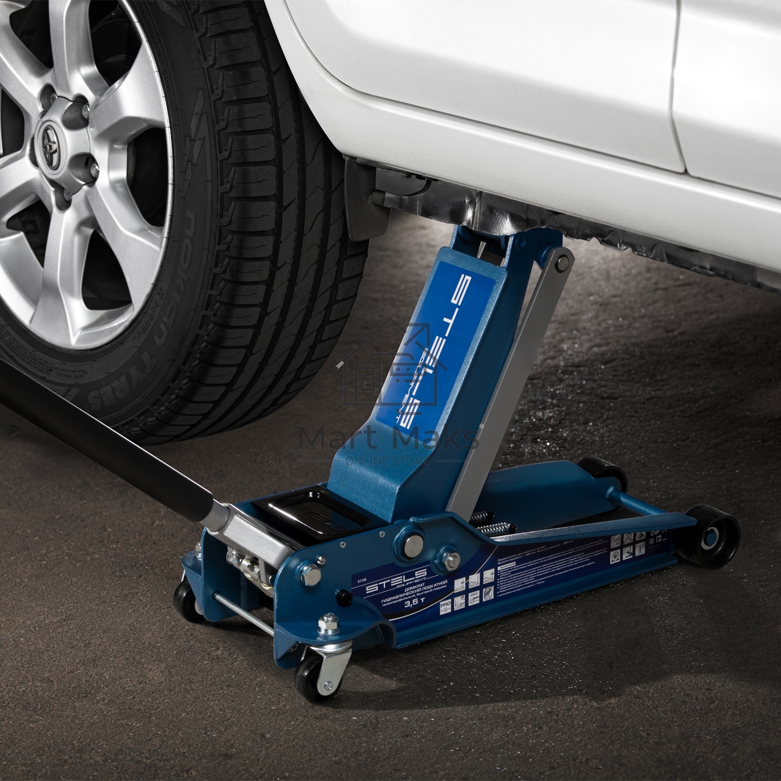 Домкрат STELS 51135гидравлический подкатной быстрый подъем 3.5т low profile quick lift 100-565мм