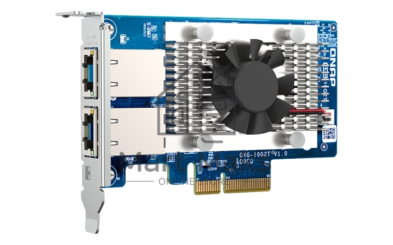 Сетевая карта QNAP QXG-10G2T Dual-port BASET 10GbE network expansion card; low-profile form factor; PCIe Gen3 x4