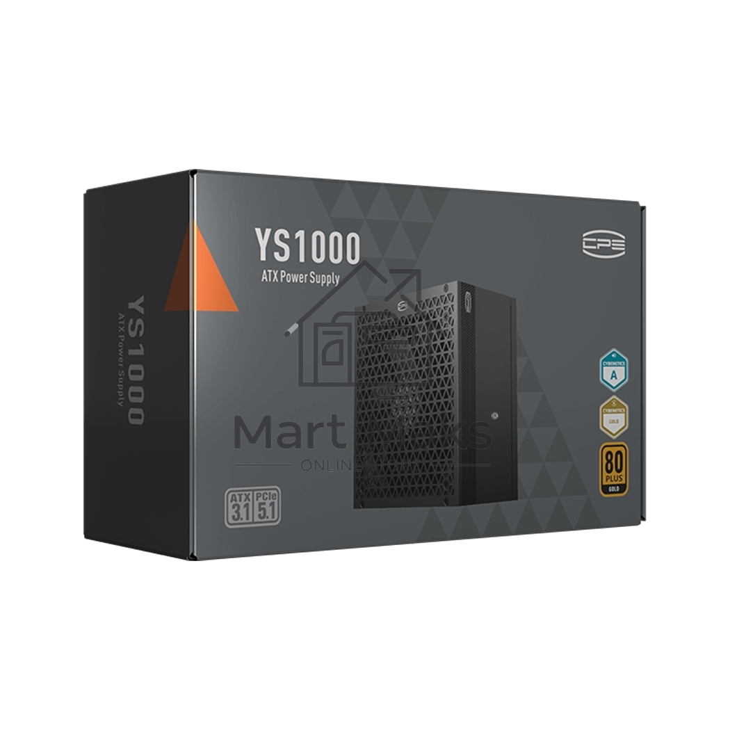 Блок питания PCCooler P5-YS1000-G1F, 1000Вт, 80 PLUS Gold, 135мм, модульный, черный