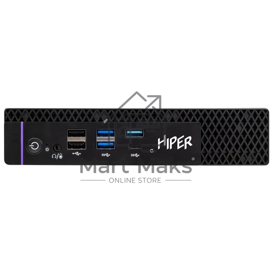 Мини ПК HIPER FACTUM FT20 Intel Core i5 14400(2.5Ghz)/16384Mb/512PCISSDGb/noDVD/BT/WiFi/war 1y/1.3kg/черный/Win11Pro + БП 120Вт/металл/VESA Адаптер на 75х75, 100х100