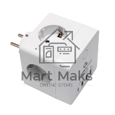 Сетевой фильтр Cablexpert Cube, CUBE-4-СU3-W, 4 р, 16А, 1xType-C PD, 3хUSB, ур. защиты 2+, белый, коробка