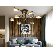 Потолочный светильник Ambrella light FL51752/8 BK/GD черный/золото GX53/8 max 12W 720*720*245