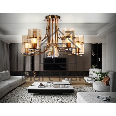 Светильник Ambrella light TR3222/5 GD/TI золото/янтарь E27*5 max 40W D540*300