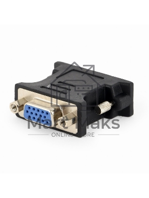 Переходник DVI-VGA Cablexpert A-DVI-VGA-BK, 29M/15F, черный, пакет