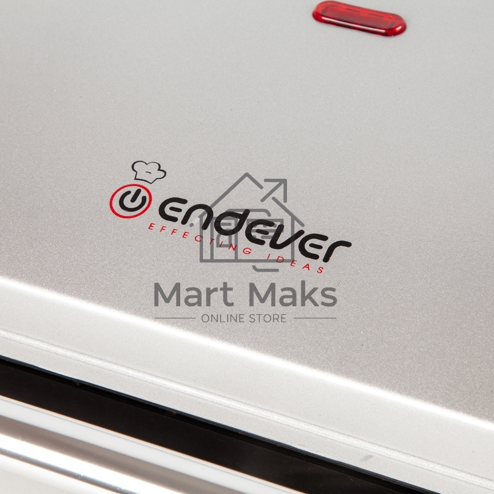 Электрогриль Endever Grillmaster 115, 1500 Вт, авто терморегулятор, антипригарное покрытие, индикатор нагрева, серебристый/черный