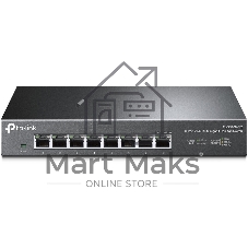 Коммутатор TP-Link 8-port Desktop 2.5G Unmanaged switch, 8 100/1G/2.5G RJ-45 ports, Fanless design, 12V/1.5A DC power supply.