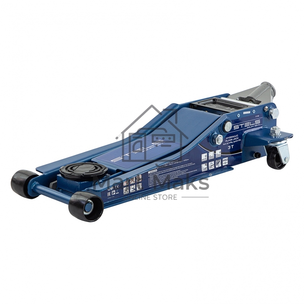 Домкрат гидравлический подкатной STELS 51136, быстрый подъем 3т low profile quick lift 75-515мм про