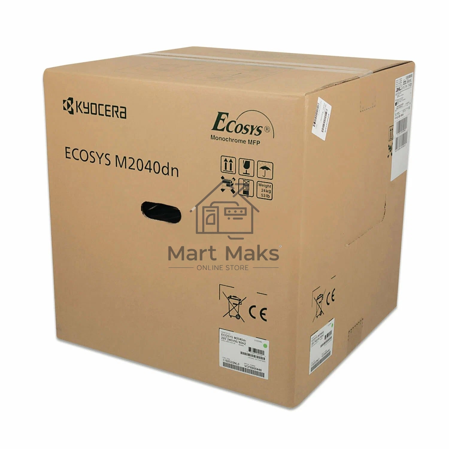 МФУ лазерный Kyocera Ecosys M2040dn (Азия) (1102S33AX0), A4, ч/б, печ. до 40 стр/мин., скан. до 40 стр/мин. (ч/б) 23 стр/мин. (цвет), 1200 x 1200 dpi (печать) 600x600dpi (скан.), USB, RJ-45 (старт.картр. TK-1178)