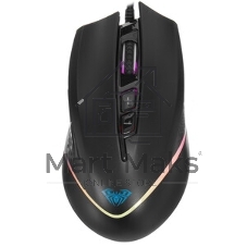 Мышь проводная AULA F805 черный, 6400 dpi, USB, кнопки - 7