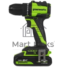 Дрель-шуруповерт Greenworks DD345, 24 В, 0 Ач, 45 Нм, бесщеточный