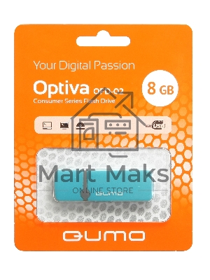 Флешка USB QUMO 8Gb, Optiva 02 синий QM8GUD-OP2-blue