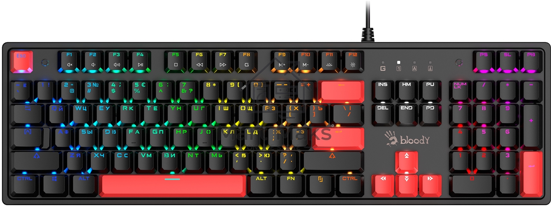 Клавиатура A4Tech Bloody S510R механическая черный USB for gamer LED