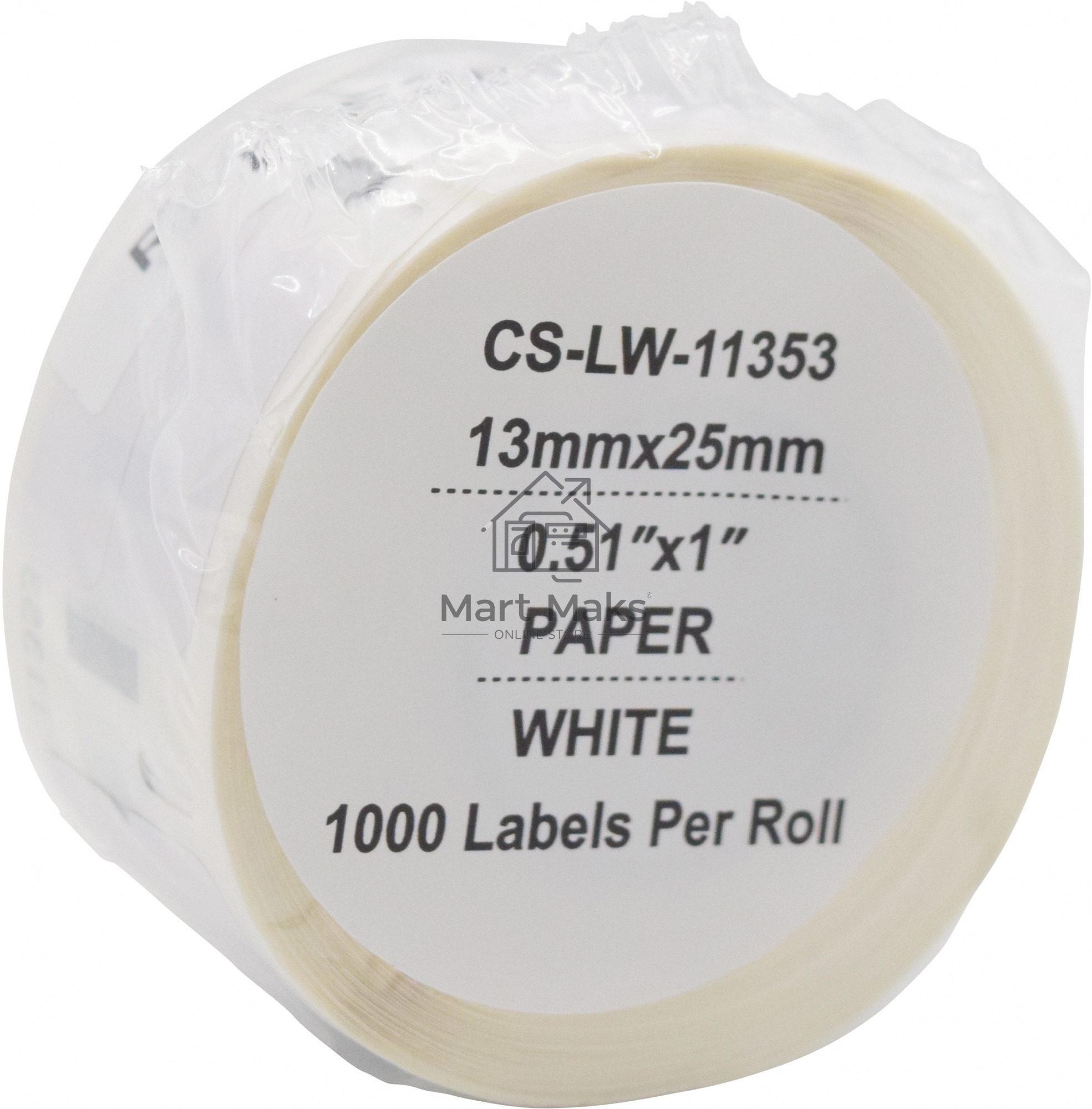Этикетки Cactus CS-LW-11353 сег.:25x13мм черный белый 1000шт/рул Dymo Label Writer 450/4XL