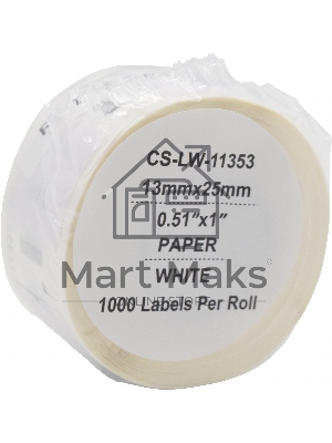 Этикетки Cactus CS-LW-11353 сег.:25x13мм черный белый 1000шт/рул Dymo Label Writer 450/4XL