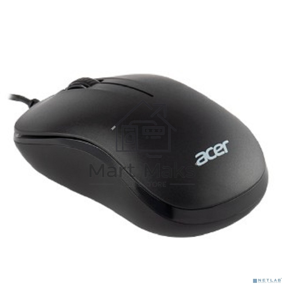 Мышь проводная Acer OMW140 черный, 1200 dpi, USB, кнопки - 3