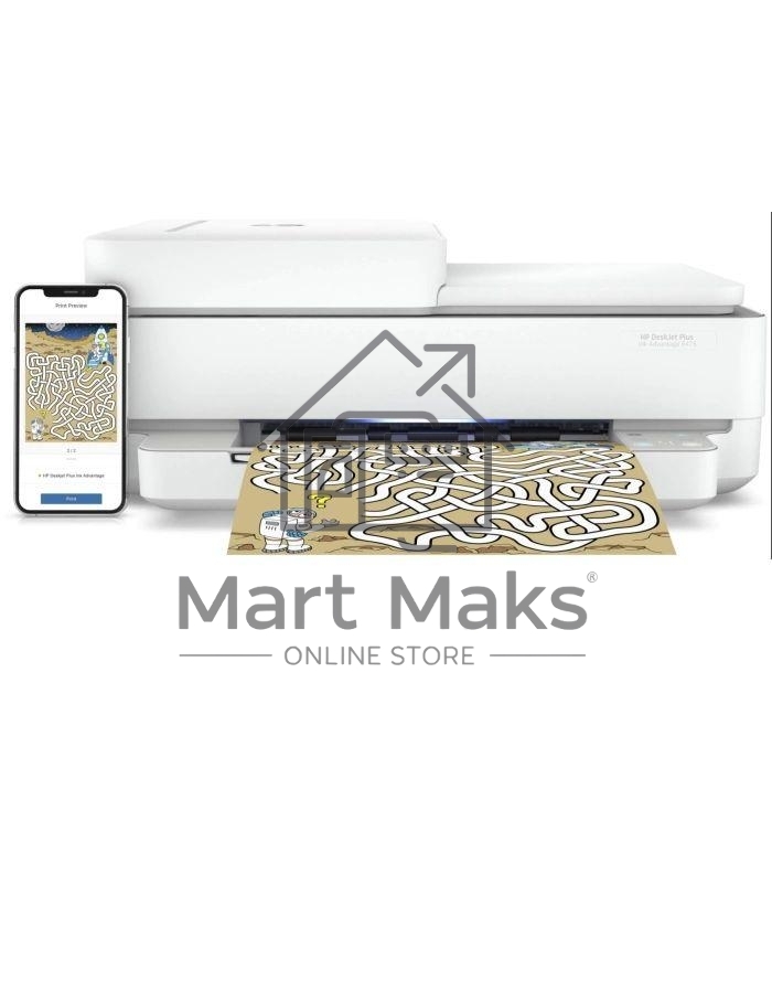 МФУ струйное HP DeskJet Ink Advantage 6475 (5SD78C), A4, цветной, печ. до 20 стр/мин. (ч/б) до 17 стр/мин. (цвет), скан. до 7 стр/мин. (ч/б) 3 стр/мин. (цвет), 1200x1200dpi, USB, Wi-Fi, Air Print