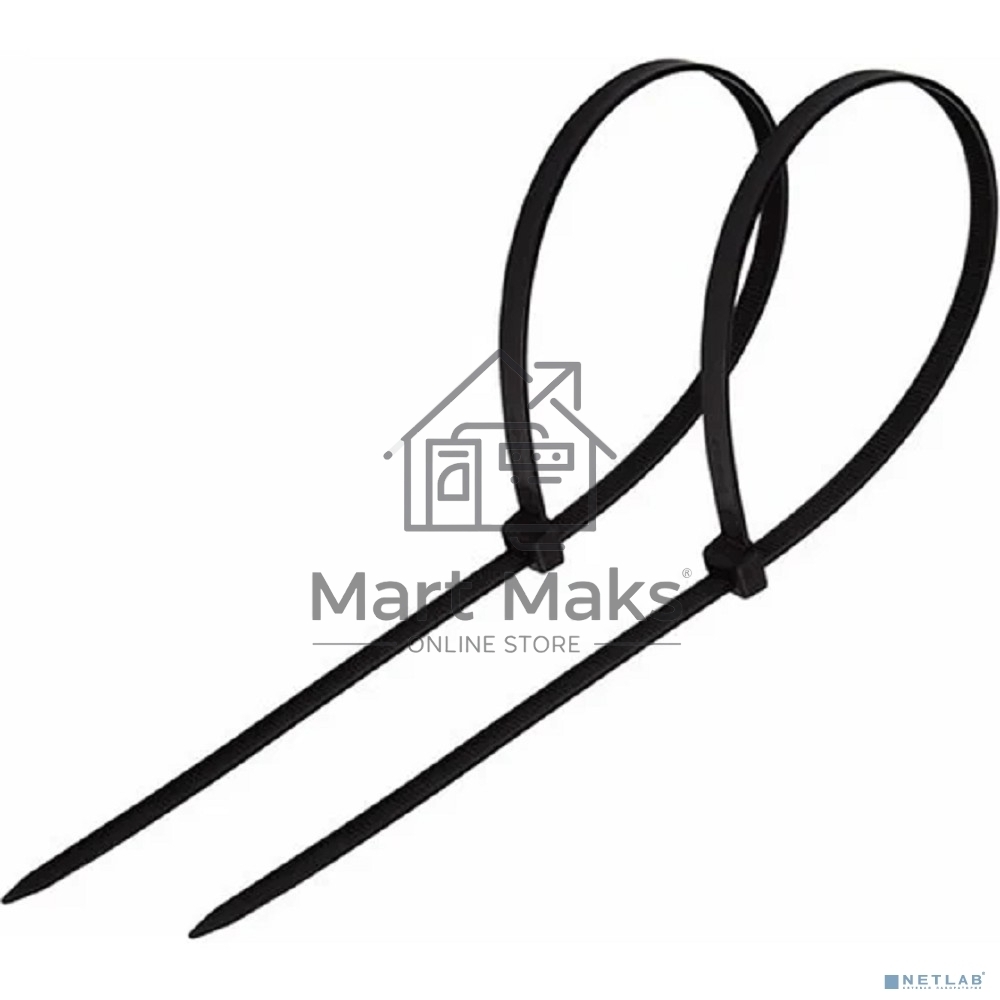 Хомут-стяжка кабельная нейлоновая Rexant 80 x2,5 мм, черная, упаковка 100 шт.