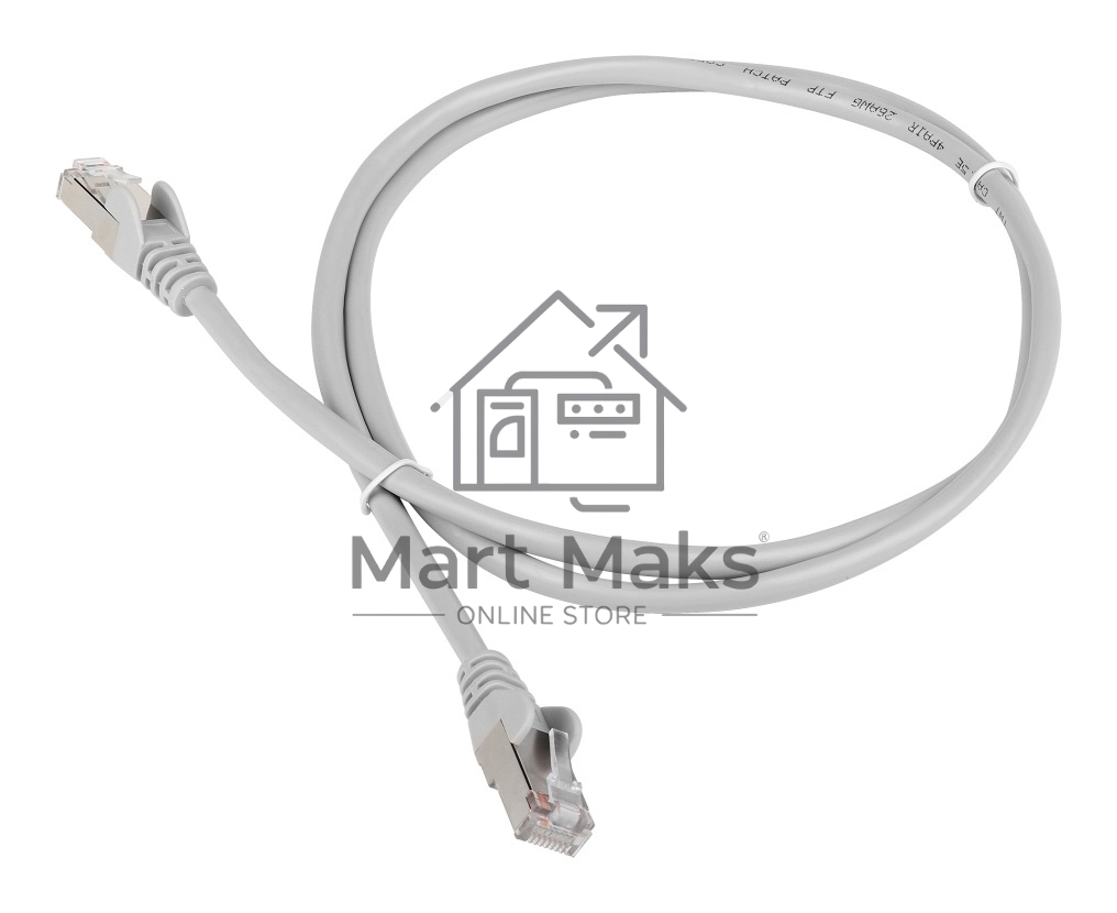 Патч-корд LANMASTER FTP TWT-45-45-1.0/S6-GY вилка RJ-45-вилка RJ-45 Cat.6 1м серый ПВХ (уп.:1шт)