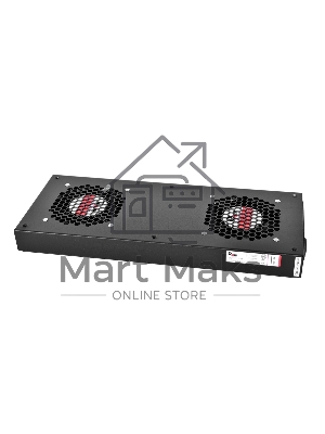 Модуль вентиляторный ЦМО, 2 вентилятора, колодка, черный R-FAN-2J-9005