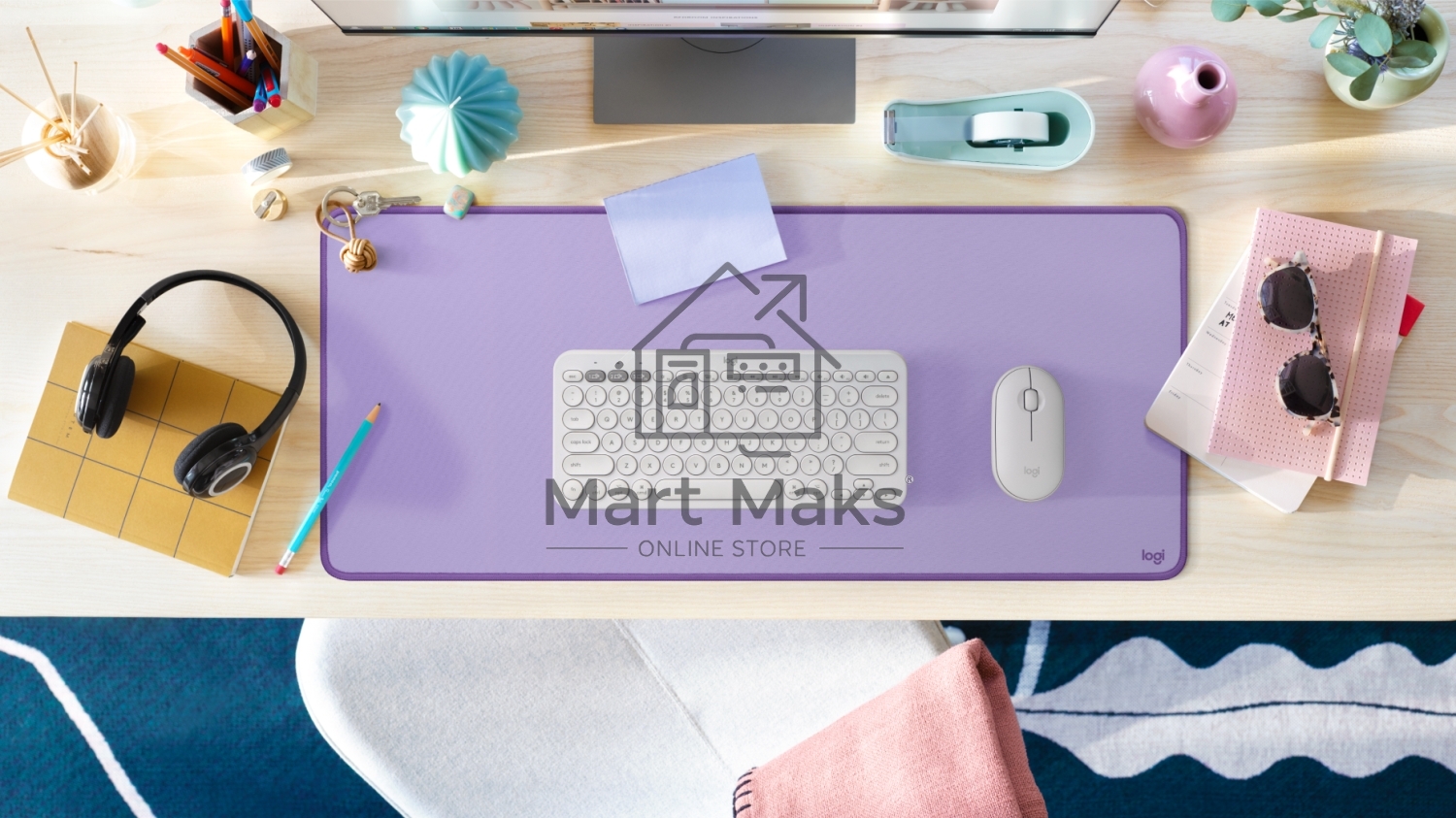 Коврик для мыши Logitech Desk Mat Studio Series MID GREY