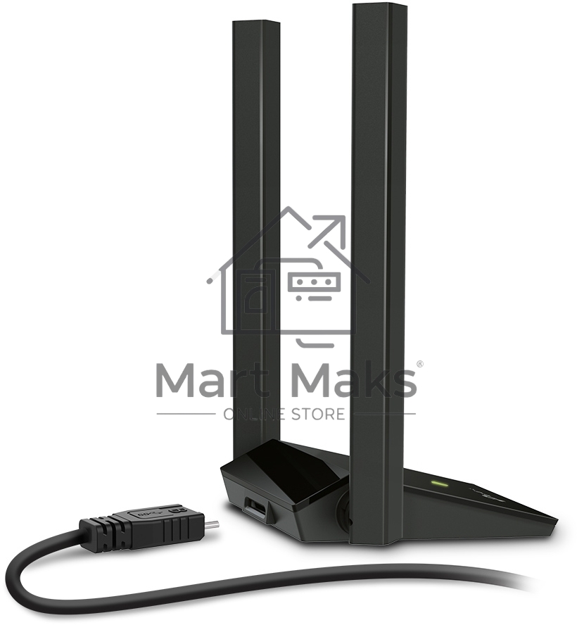 Адаптер TP-Link AC1300Mbps Dual-band High-Gain wireless USB adapter, 867Mbps at 5G and 400Mbps at 2.4G, two high gain antennas, USB 3.0, USB extension cable, support wave 2 MU-MIMO, full compatible with Windows and macOS.