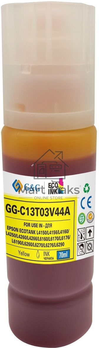 Чернила G&G GG-C13T03V44A 101Y желтый70мл для Epson L4150/L4160/L6160/L6170