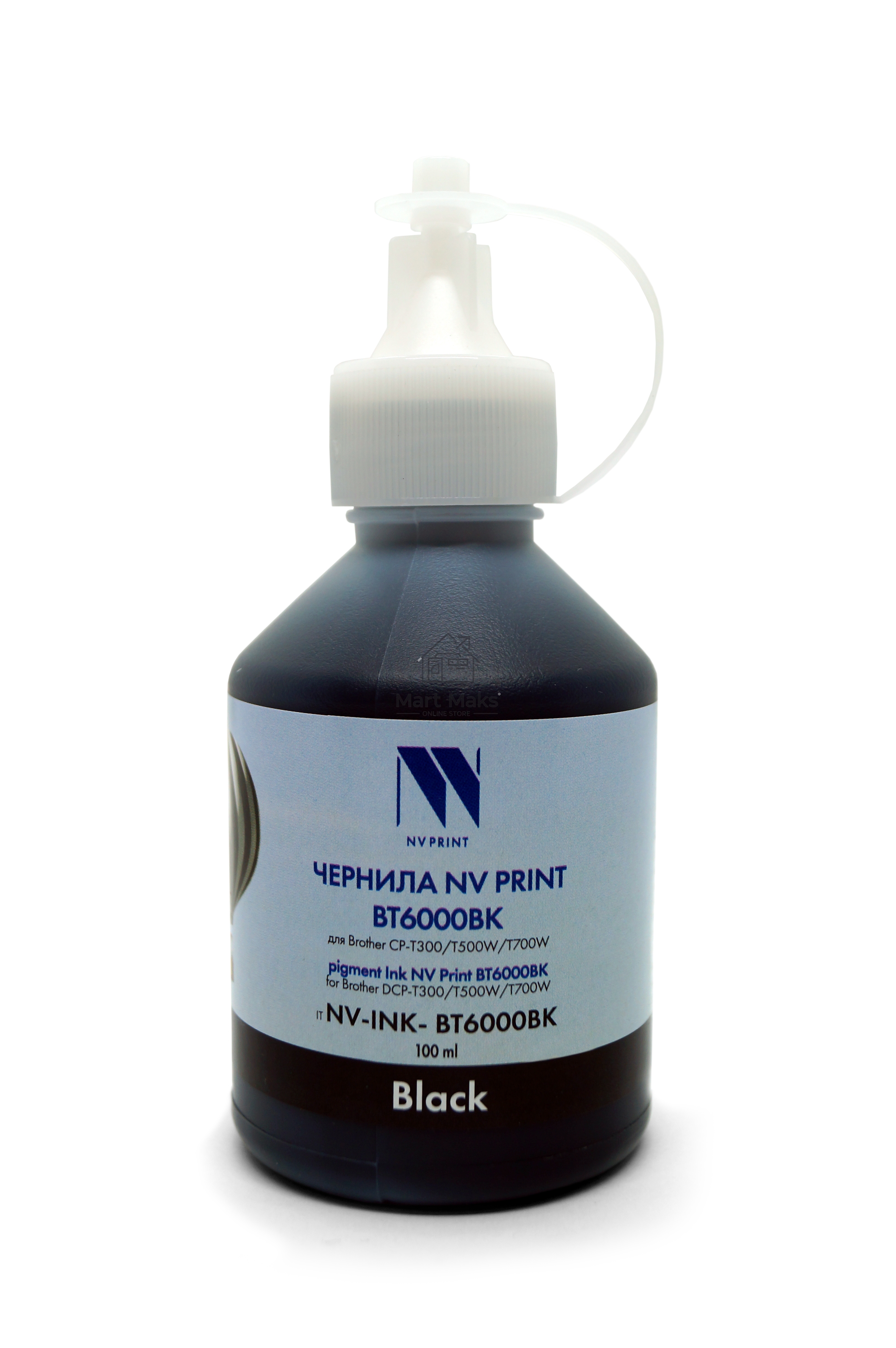 Чернила NVPrint пигментные BT6000BK для Brother DCP-T300/T500W/T700W, MFC-T800W (100 мл) черный