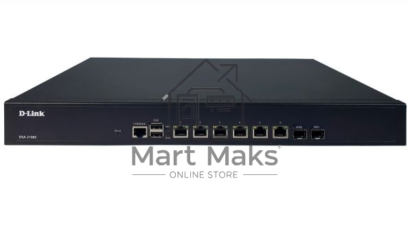 Сервисный маршрутизатор D-Link DSA-2108S/A1A с 6 настраиваемыми портами 10/100/1000Base-T и 2 портами 1000Base-X SFP