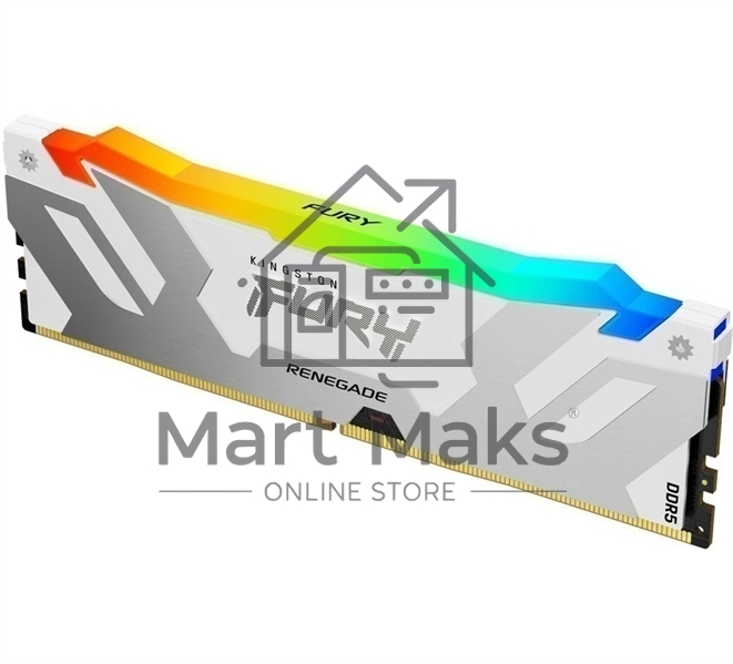Оперативная память Kingston Fury Renegade, DDR5, 16GB (1x16GB), 8000MHz, CL38, DIMM, радиатор, RGB, белый