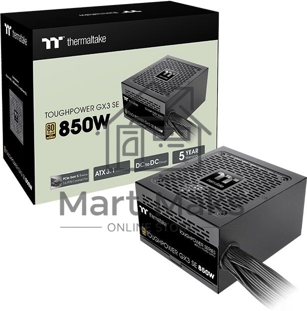 Блок питания Thermaltake Toughpower GX3 SE 850W, 850Вт, 80+ Gold, 120мм, немодульный, черный