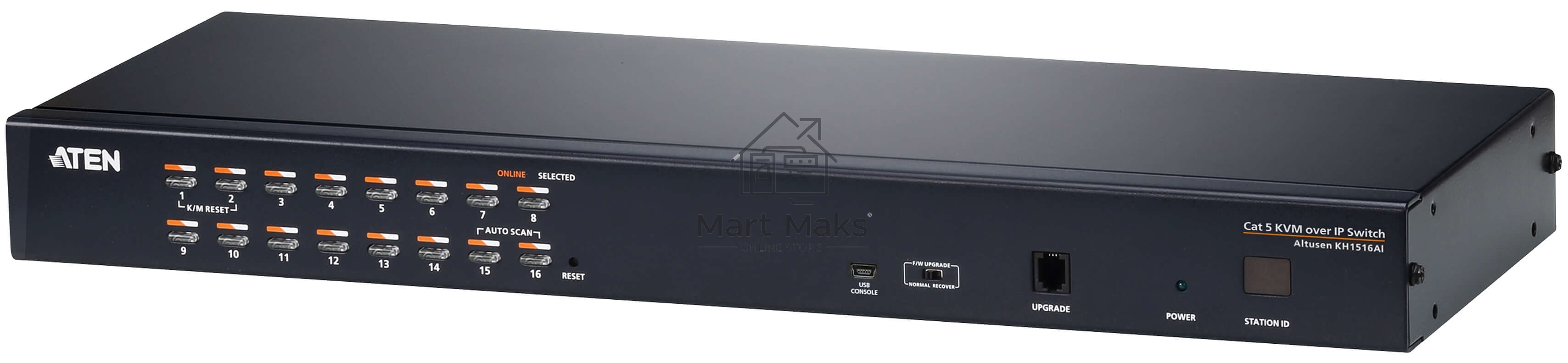 Переключатель KVM, 1 local user PS2+VGA+1 IP user =) 16 cpu (PS2/USB/Sun+VGA)/RS232, без шнуров Cat 5 High-Density KVM over the NET.