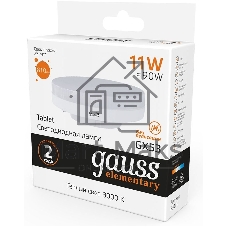 Лампа светодиодная Gauss LED Elementary GX53 11W 810lm 3000K 1/10/100