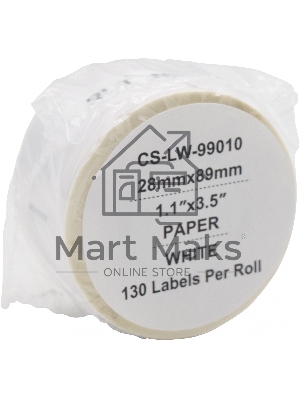 Этикетки Cactus CS-LW-99010 сег.:89x28мм черный белый 130шт/рул Dymo Label Writer 450/4XL