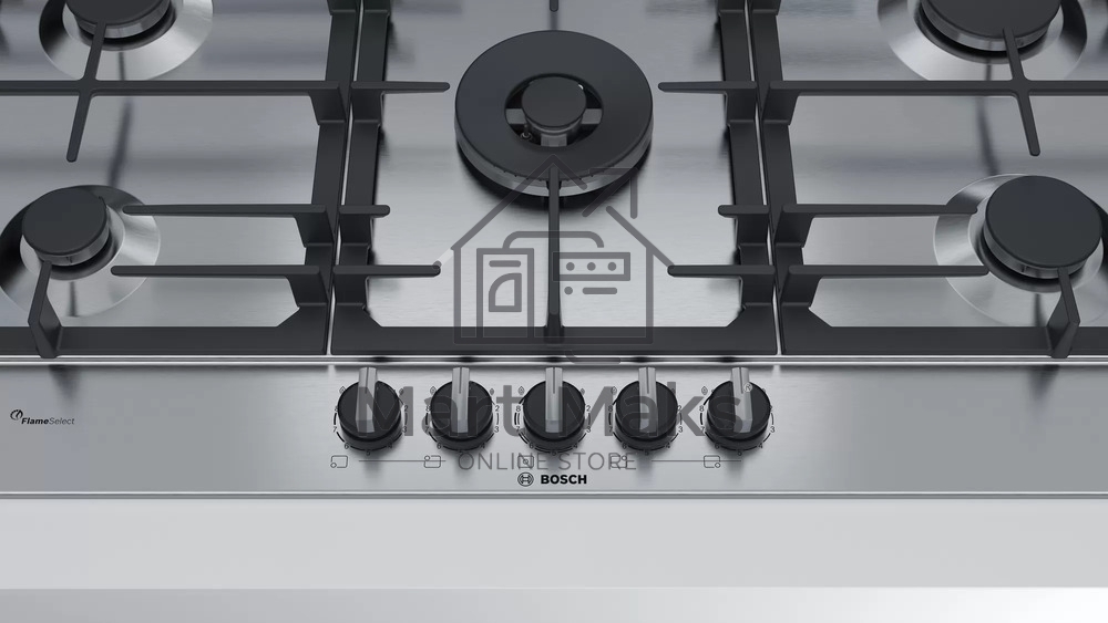 Газовая варочная поверхность Bosch PCR9A5B90M нержавеющая сталь