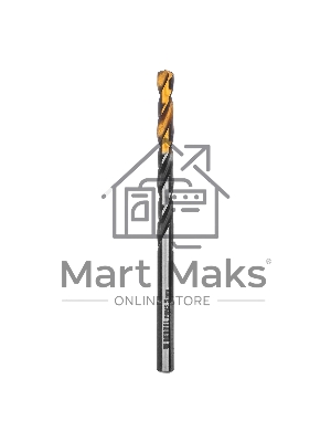 Сверло спиральное по металлу Denzel 5 x 86мм, Р6М5, Golden Tip, многогранная заточка