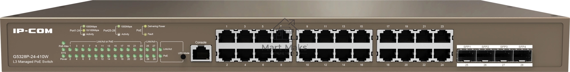 Коммутатор 24PORT 1000M POE 4SFP G5328P-24-410W IP-COM