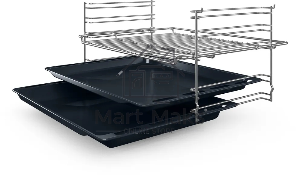 Духовой шкаф электрический Bosch HBF512BB1T Serie 2, духовой шкаф, черный, класс энергоэффективности А, 7 режимов, 3-х слойное остекление, LED-дисплей, утапливаемые переключатели, галогенное освещение, проволочные направляющие, сделано в Турции,