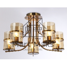 Светильник Ambrella light TR3222/5 GD/TI золото/янтарь E27*5 max 40W D540*300