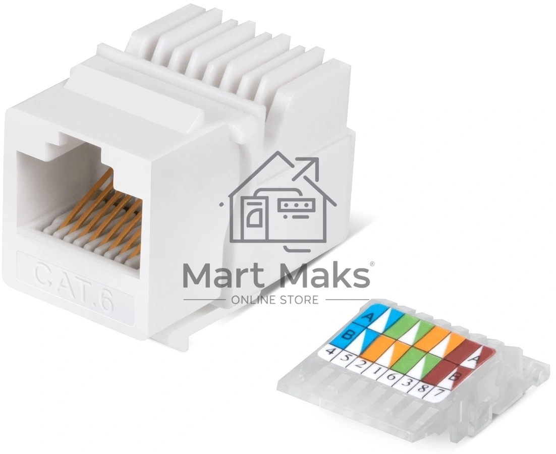 Модуль универсальный Cabeus, keystone, 1хRJ45(8P8C), Toolless, кат. 6, неэкр., белый