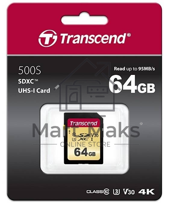 Флеш карта SD 64GB Transcend SDХC UHS-I U3, MLC