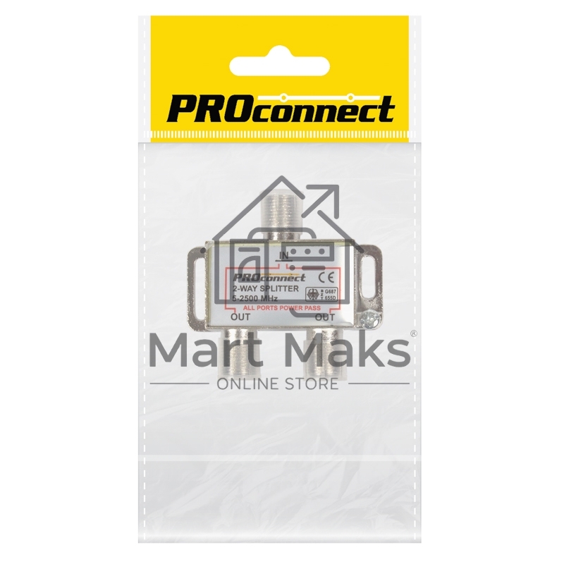 Делитель (FD-2515) ТВ х 2 под F разъём 2500 СПУТНИК PROCONNECT