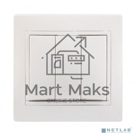 Выключатель 3-кл. СП КВАРТА 10А IP20 белый ИЭК EVK30-K01-10-DM